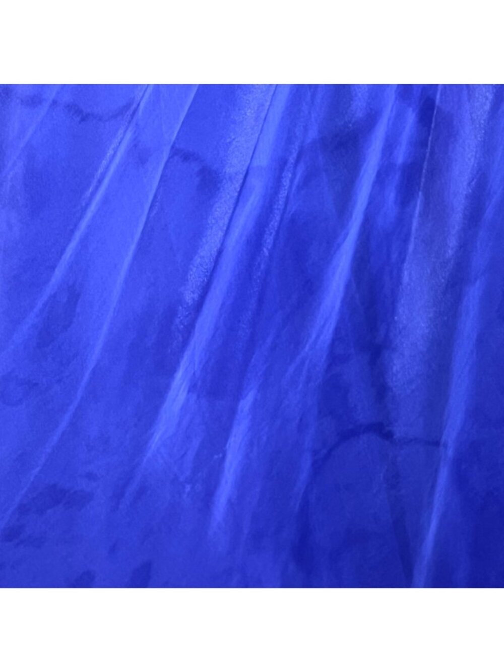Royal Blue One Shoulder Chiffon Jeweled Plus Gown 18W Flowy Train Formal Prom - Picture 8 of 9